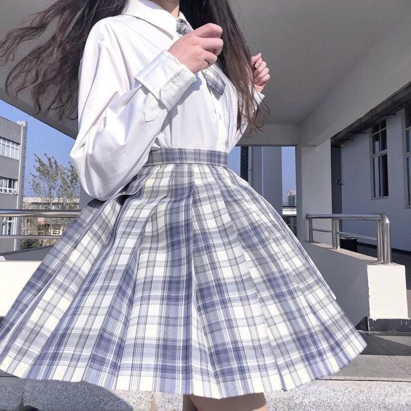 Japanese Academy Style JK Uniform Set - Long/Short Sleeve, Pleated Skirt for Female Students