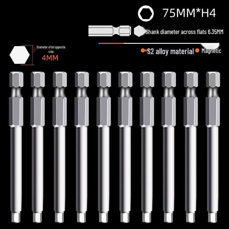 Hexagonal High Hardness S2 Bit Set for Pneumatic & Electric Screwdrivers