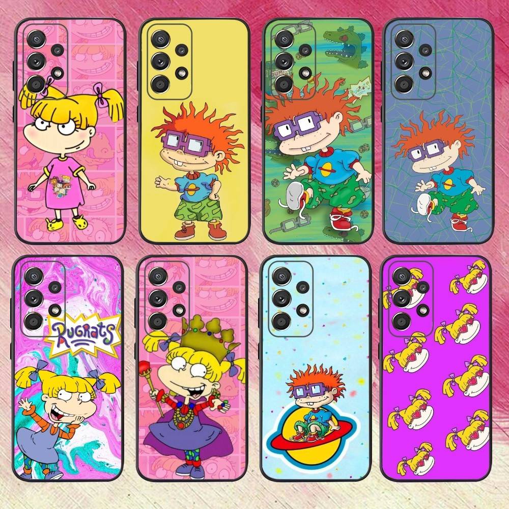 R-Rugrat Chuckie12 A-Angelica Phone Case For Samsung S25,S24,S21,S22,S23,S30,Ultra,S20,Plus,Fe,Lite,Note,10,9,5G Black Cover