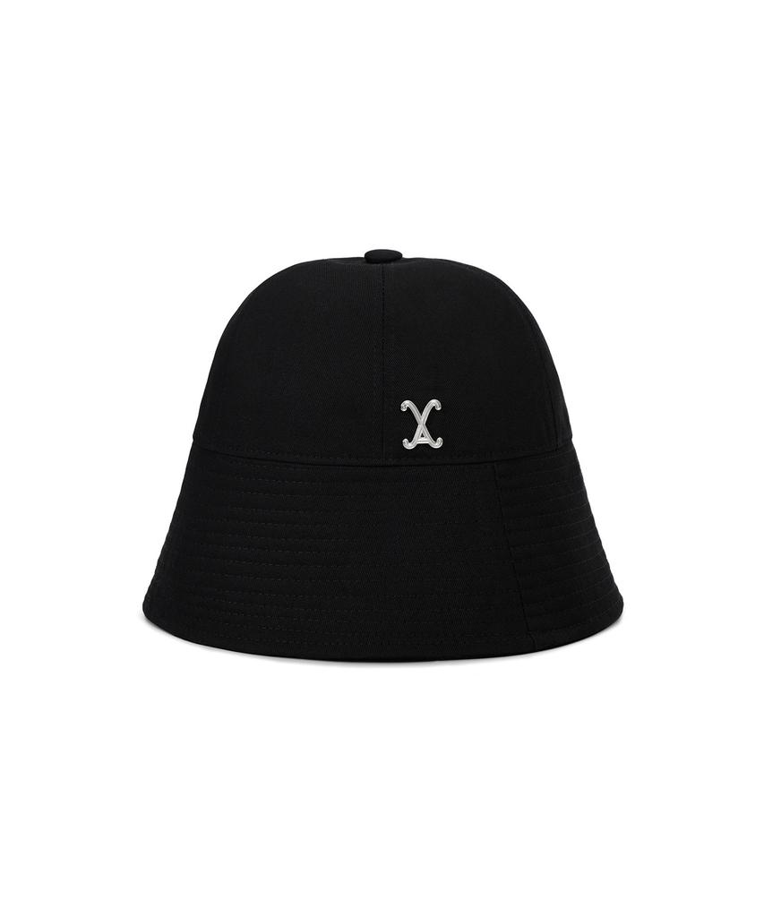 Bajal Va Curved Studded Round Drop Bucket Hat Black