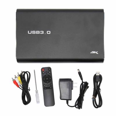 4K Ultra HD Media Player Video Foto Musik PPT Media Player mit Auto-Loop-Wiedergabe für USB-Laufwerke