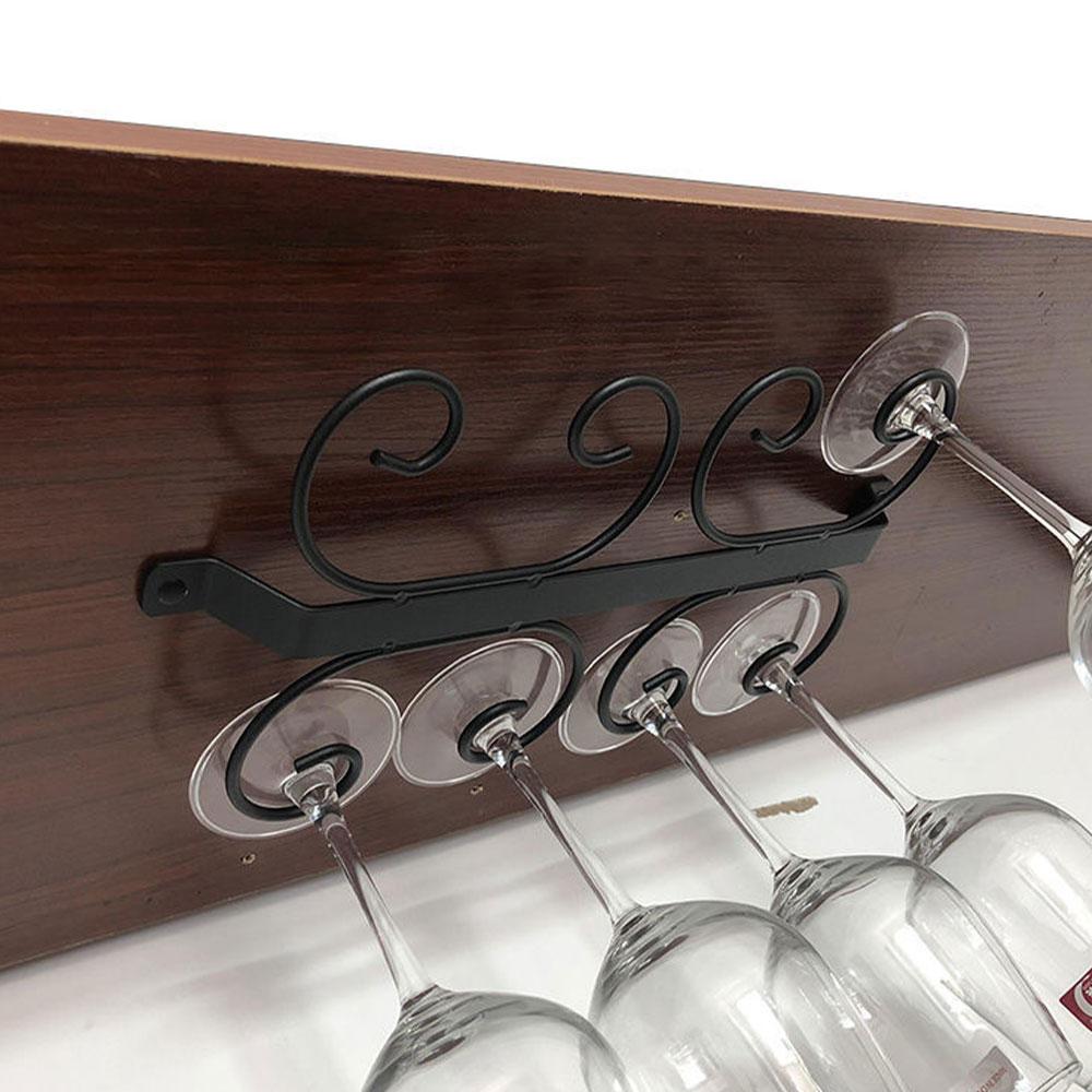 Metal Wine Glass Rack Holder Under Cabinet Stemware Hanging Storage Holder for Bar Kitchen Glass Wine Cup Shelf Organizers Tools