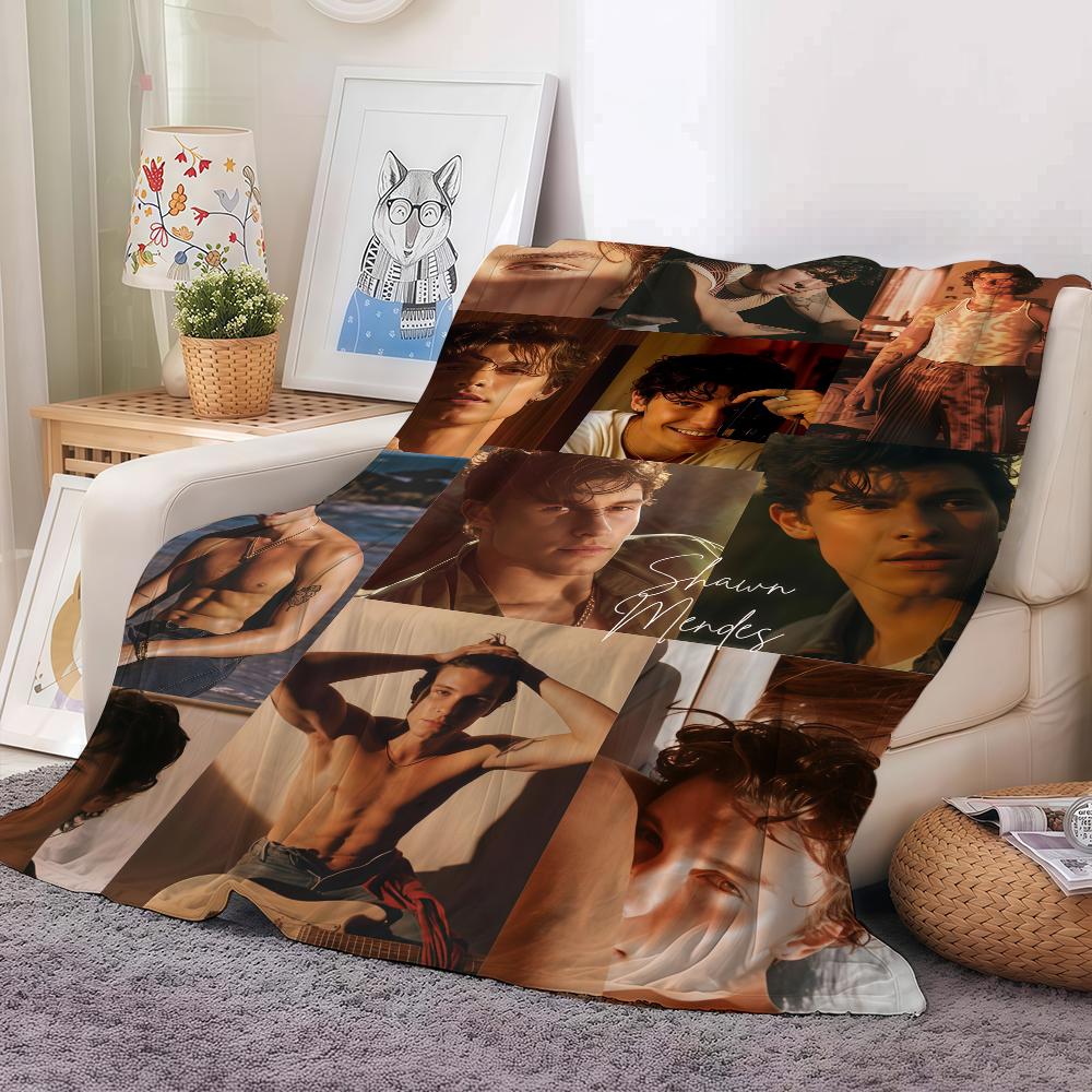 Coperta per divano, ufficio, letto, aereo, viaggio, sonno, lettura, relax, campeggio, morbida e calda, del cantante canadese Shawn Mendes