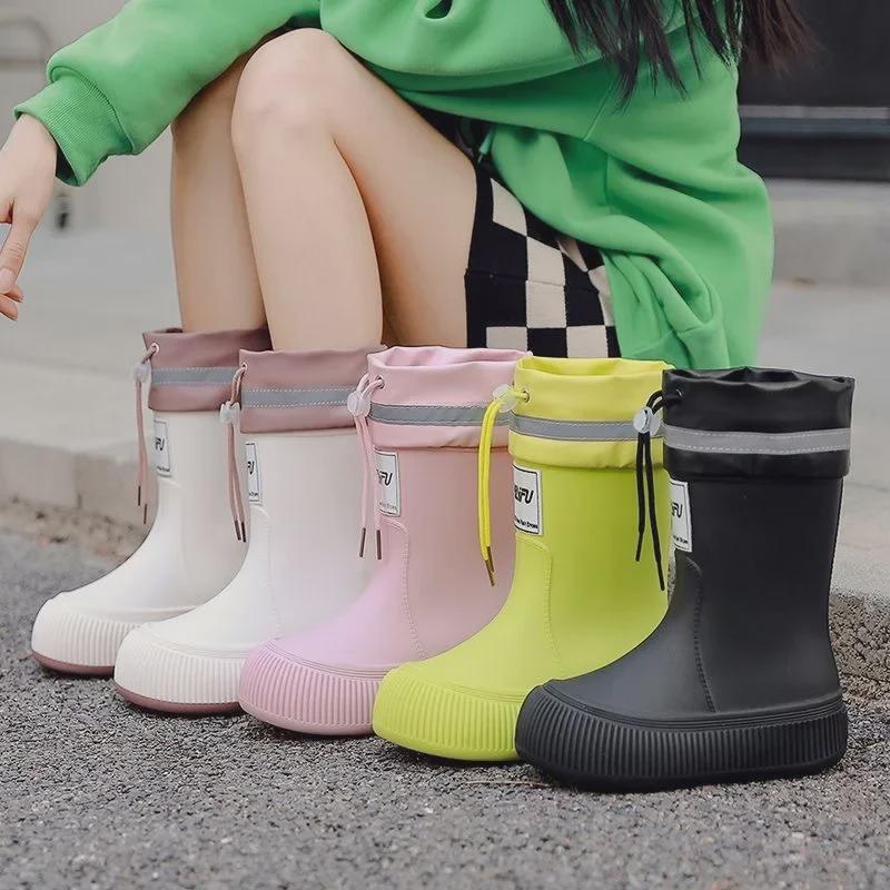 Women's 2024 Fashionable Waterproof Rain Boots – Non-Slip, Comfortable & Durable for Camping