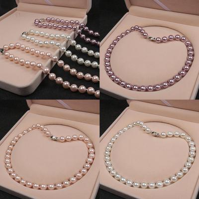 10 mm Beizhu-Halskette für Damen mit mehrfarbigen runden Muscheln als Geschenk für Mütter und Freundinnen
