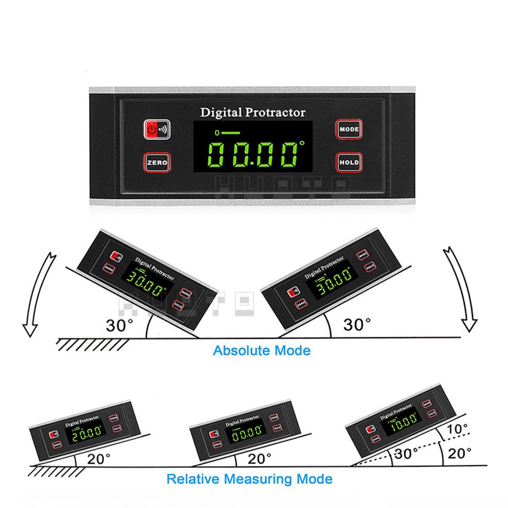 Multifunctional Aluminum Alloy Digital Level Box Electronic Angle Gauge Protractor Angle Finder Bevel Gauge With Magnetic Base