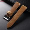 Vintage Calfskin Watch Band 18mm 20mm 21mm 22mm Handmade Stitching Cowhide Strap for Omega for Seiko Men's Brown Black Wristband