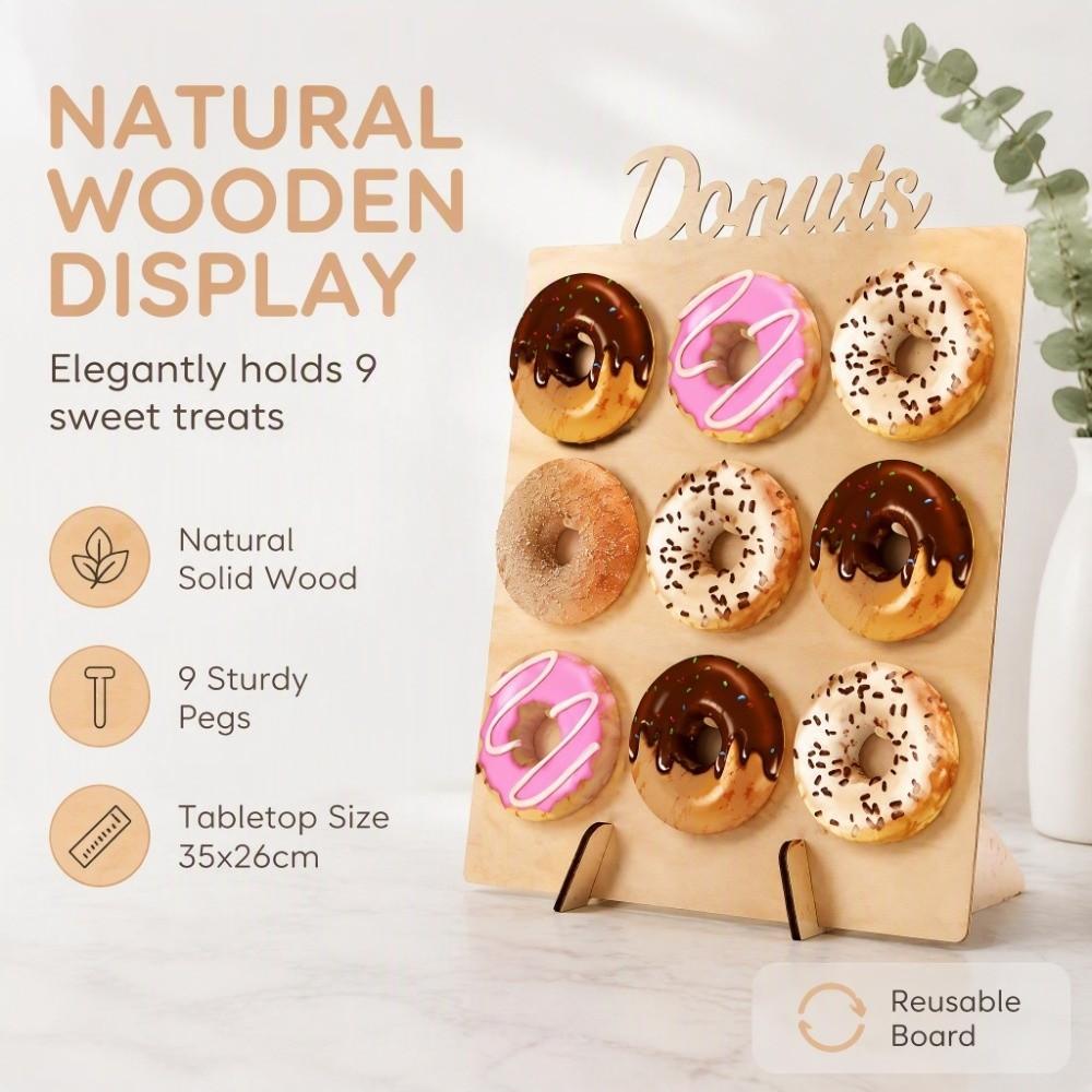 9 Capacity Doughnut Display Stand Wooden Household Doughnut Rack Wedding Supplies