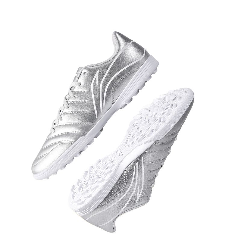 Li-Ning Comfortable Casual Non-Slip Wear-Resistant Football Shoes Unisex Footwear Silver YSTU039-3