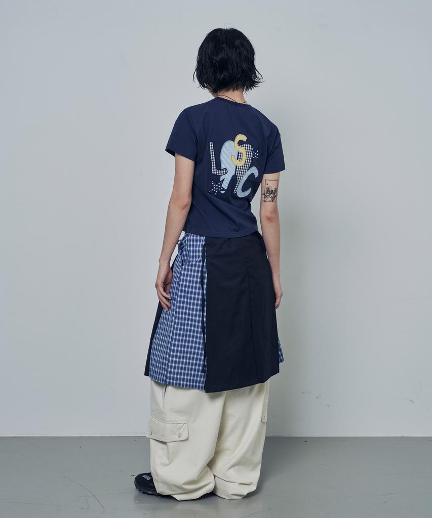 Lujeoseukeulleob Th Applique Logo Short Sleeve T-Shirt Navy