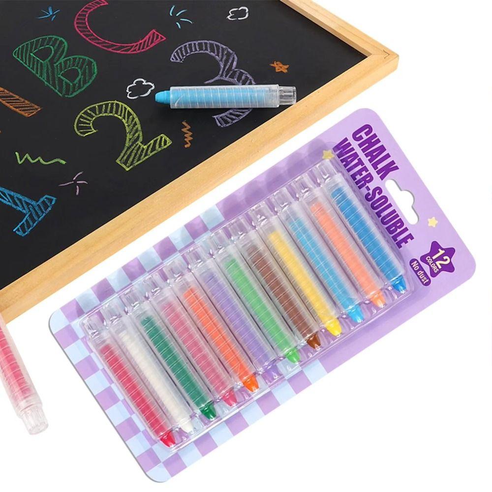 Non-Toxic Dustless Chalk 6/12 Colors Washable Chalk Easter Basket Stuffers for Kids  Blackboard