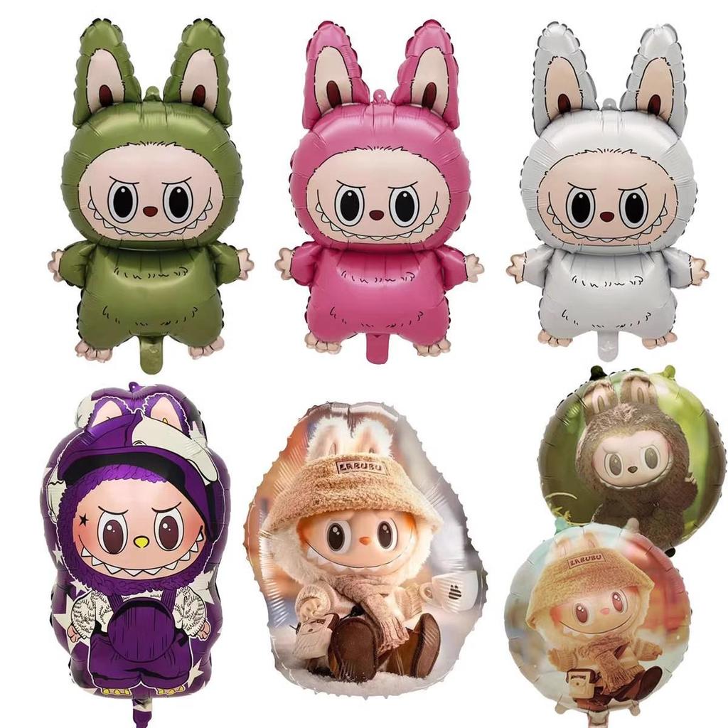 Adorable Cartoon Labubu Winter Birthday Foil Balloon for Kids' Party Decoration