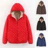 Women Coat Solid Color Hooded Plush Thicken Winter Jacket for Work