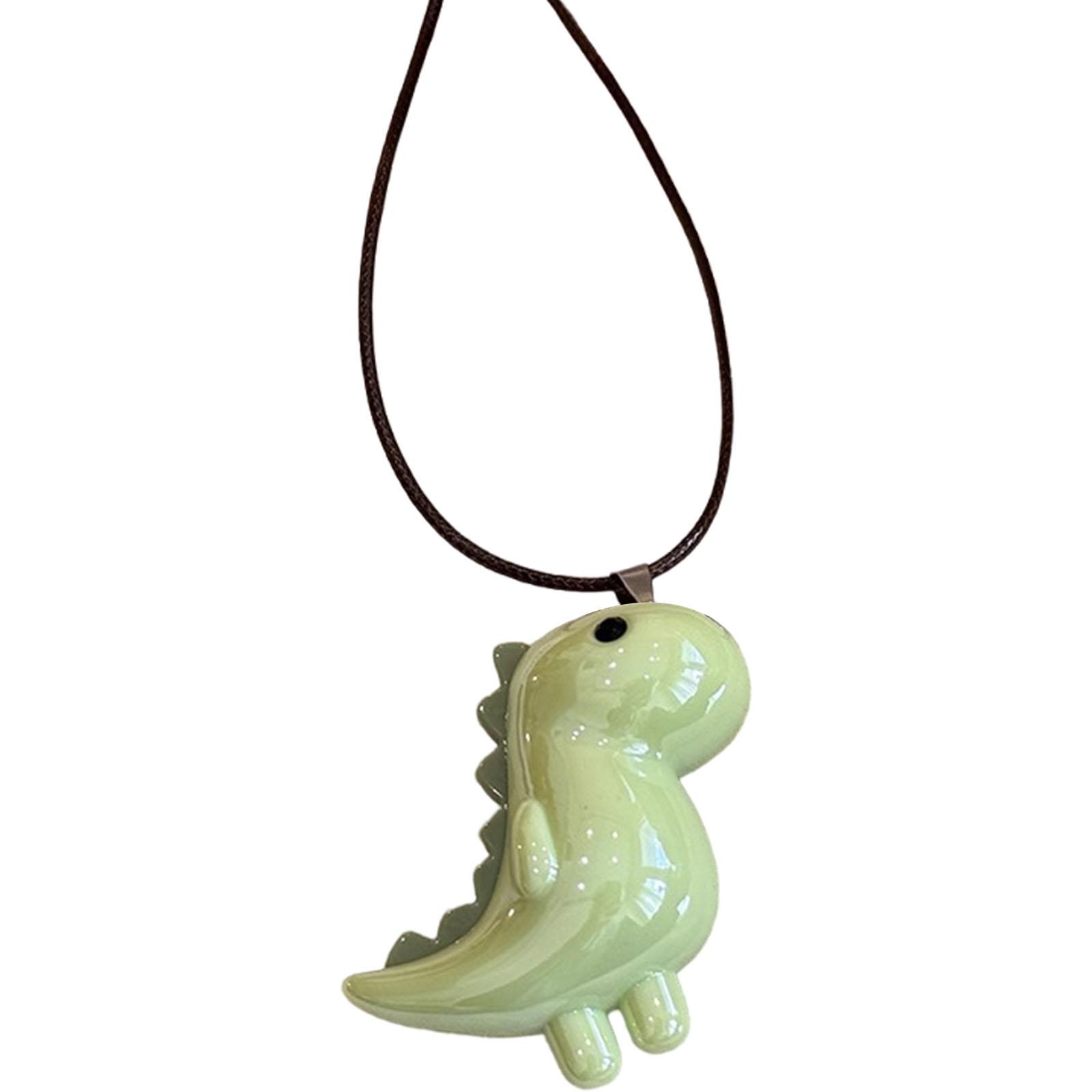 

Ожерелье с подвеской в виде динозавра из смолы, уникальная подвеска в виде животного, цепочка-ключица, винтажное длинное ожерелье-цепочка, аксессуар для женщин и мужчин зелёный
