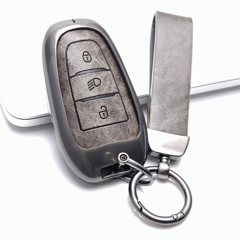 Zinc Alloy Leather Car Key Case Cover For Peugeot 208 2008 308 3008 508 408 307 4008 Citroen C3 C4 C5 C6 C8 Keychain Accessories