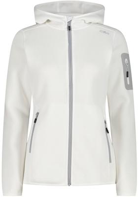 Jacket CMP Woman Fleece Jacket Fix Hood (3H19826) Jacket Knitted Melange Hoody (3h19826-A001) White