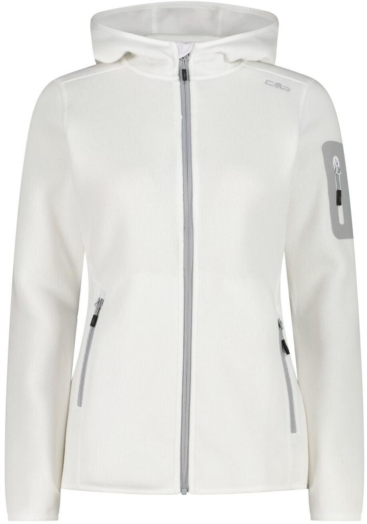 Jacket CMP Woman Fleece Jacket Fix Hood (3H19826) Jacket Knitted Melange Hoody (3h19826-A001) White