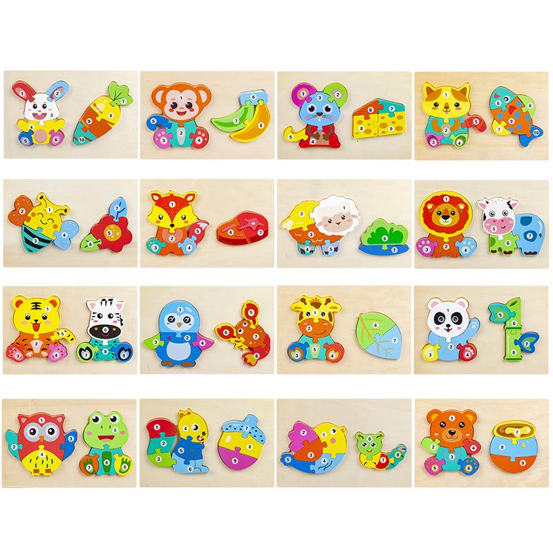 Toddler Montessori Puzzle: Animal Food Chain & Number Recognition Game.