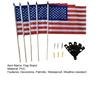 yangyizhi American Flag Stand Set, 5Pcs Celebration Flags with Poles And Fan-Shaped Bases for Wall Balcony Shop Fronts Outdoor Decor Patriotic