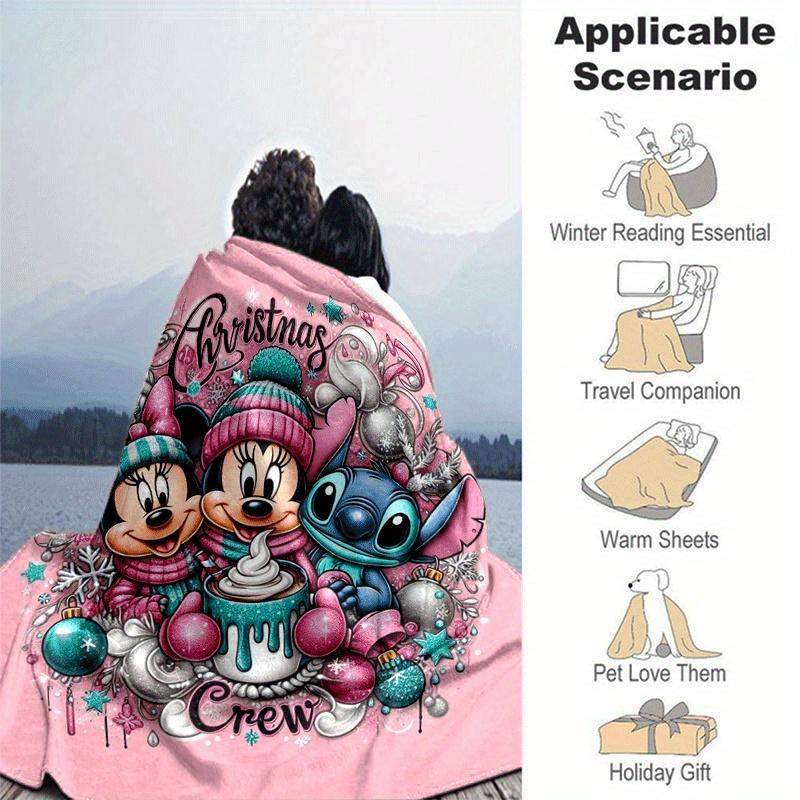 1pc Minnie Printing Blanket - Soft, All-Season Throw for Office Blanket,  | Personalized Gift with Adorable Cartoon Design
