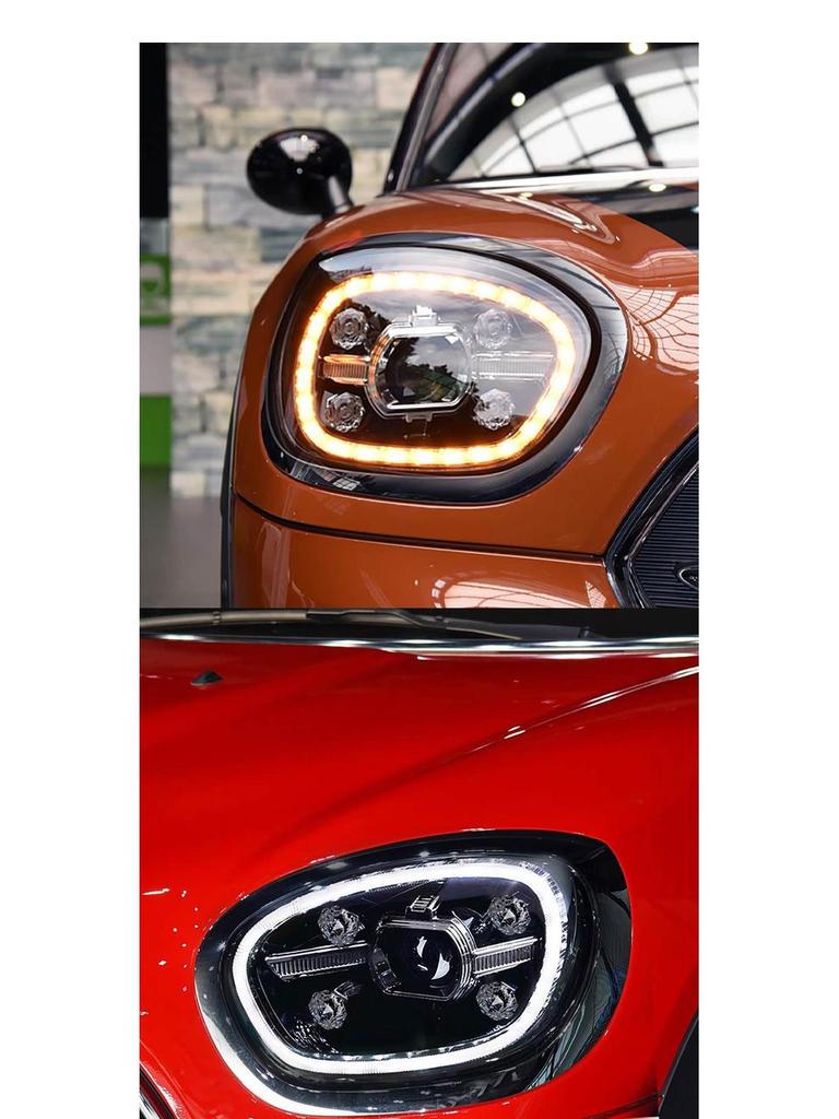 Compatible BMW Mini Countryman F60 Headlight Assembly (2017-2023): Crystal Flowing Turn Signals