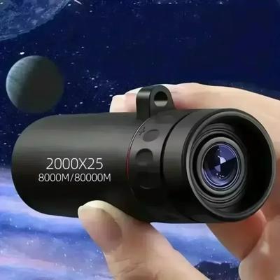 2000x25 Hd Monocular Telescope Mini Portable With Phone Holder For Outdoor Camping Bird Watching Travel