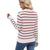 New 2025 Women's Casual Striped Knitwear Lapel Sweater Top