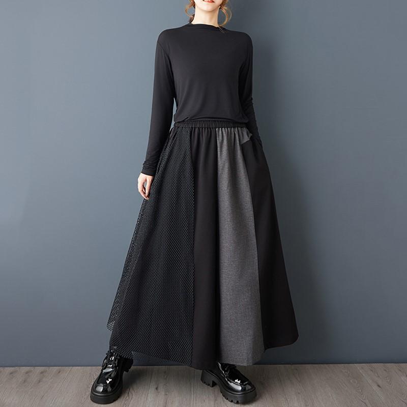 

Большой размер Черное хлопковое кружево Винтажный пэчворк Высокая талия Повседневные свободные весенне-осенние брюки с широкими штанинами Женские брюки