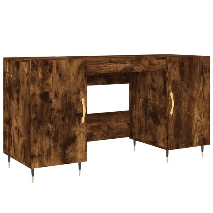 VidaXL Bureau chêne fumé 140x50x75 cm bois d'ingénierie 829529