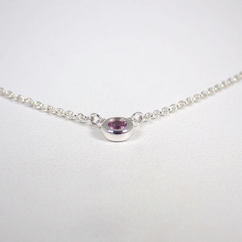 [Pre-owned] TIFFANY 925 By the Yard Pink Sapphire Necklace/j54-2