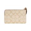 Coach Corner Zip 16 Classic Coated Canvas Leather Mahjong Clutch Women Clutch Brown Khaki 58035-IMNLJ