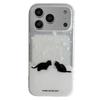 Winter Snow Black Cat Suitable for Apple 16/17promax Mobile Phone Case IP15 Transparent Space Case 14pro Cute