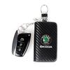 vhnws1 New Carbon Fiber Car Short Wallet Card Bag Change Bag Holder For Skoda octavia 3 2 superb 3 kodiaq Fabia Kamiq Karoq Accessories