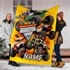 Personalized Custom Name Blanket - Monster Jam Print Design,Blanket for Sofa,Bed,Travel,Camping - Soft and Warm, Great Gift