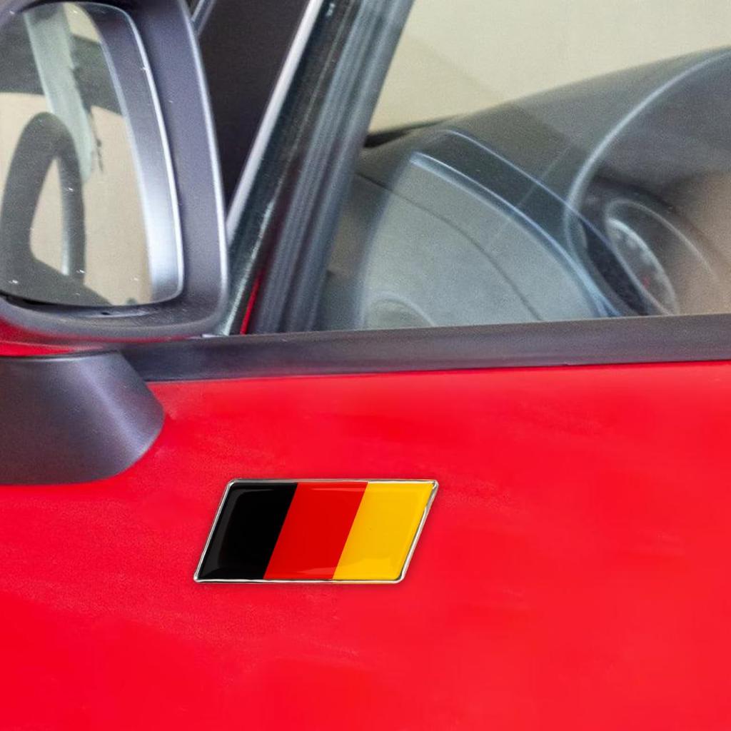 Mipcase Germany Flag Car Sticker, Metal National Flag Car Decal, Germany Flag Car Vehicle Window Sticker for Party Decoration