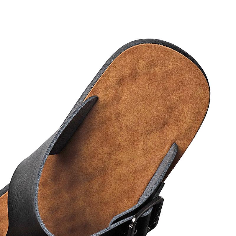 Summer Men Anti-skid Leather Slippers Mens Flip Flops PU Leather Casual Beach Shoes Slipper Sandals Chanclas Hombre