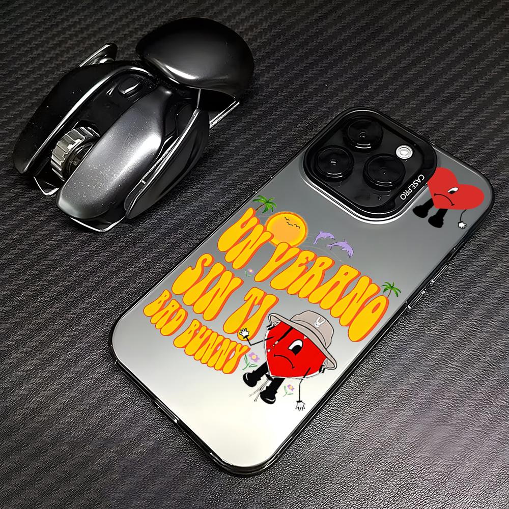 Bad Bunny X100pre Handyhülle für iPhone 13 Pro Max 15 Pro 14 Plus 12 X XS Max XR 11 Pro Mode Bunte Silberne Hülle