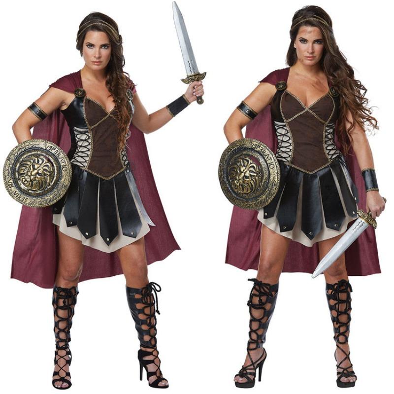Halloween Mittelalterliche Krieger Xena Kostüm Damen Römische Prinzessin Spartaner Gladiator Soldat Cosplay Kostüm