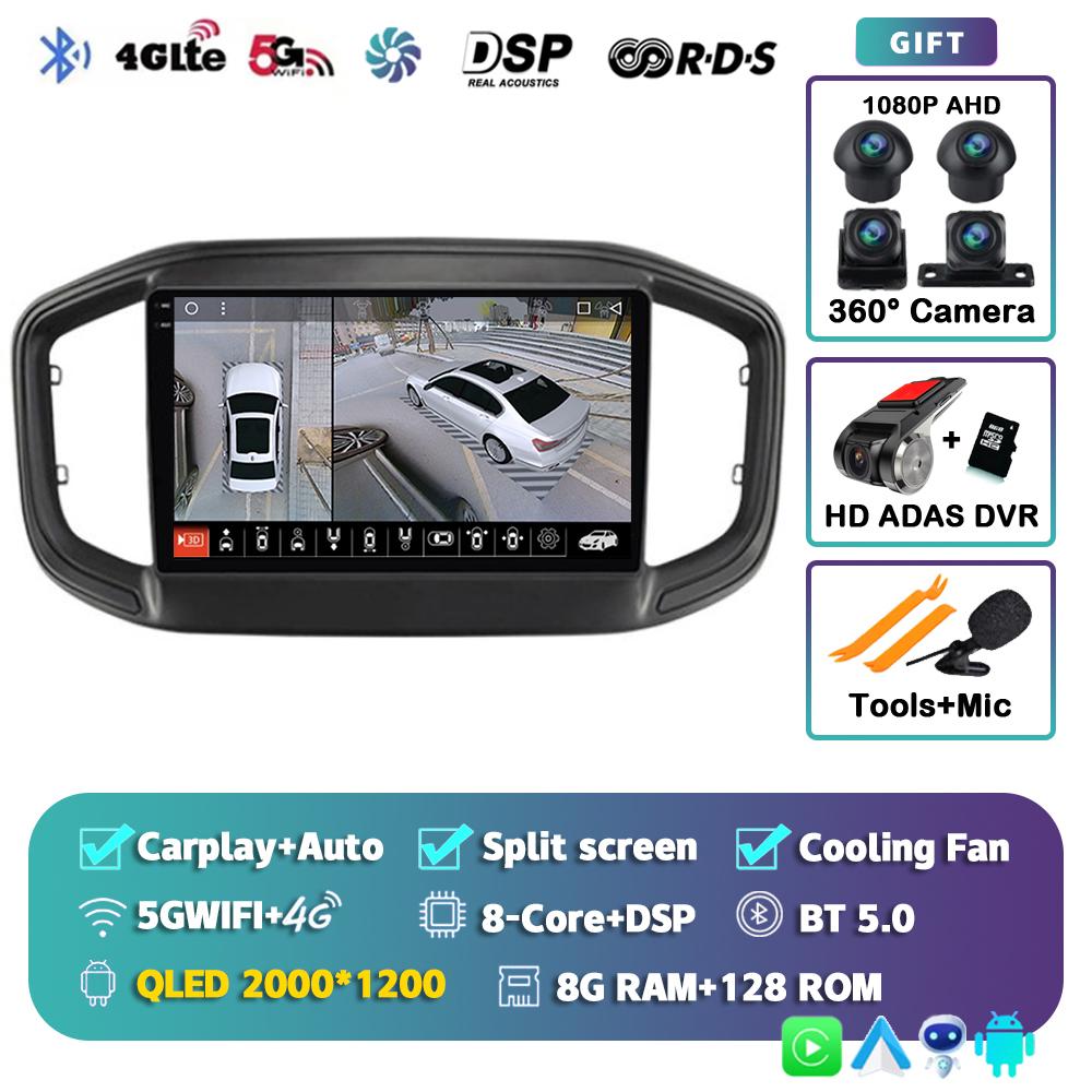 Android 14 Carplay Car Radio For Fiat Strada 2020 - 2021 Multimedia Video Player Navigation GPS Stereo 2Din DVD 360 Camera DSP