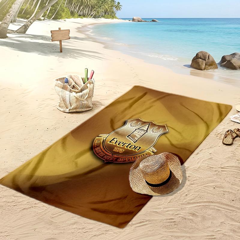 Ręcznik plażowy z nadrukiem Everton Football Club, Duży Miękki Szybkoschnący Ręcznik na Plażę Kemping Pływanie
