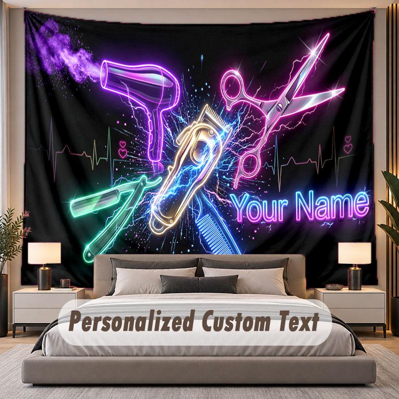 Salon de bărbierit (135) Temă Tapiserie Personalizată Nume Personalizat Text Tapiserie de Agățat pe Perete Decorațiune Fundal Casă