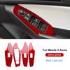 For Mazda 3 Axela 2014 2015 2016 2017 2018 LHD RHD Car Window Lift Button Panel Trim Accessories Real Soft Carbon Fiber Sticker QZ1