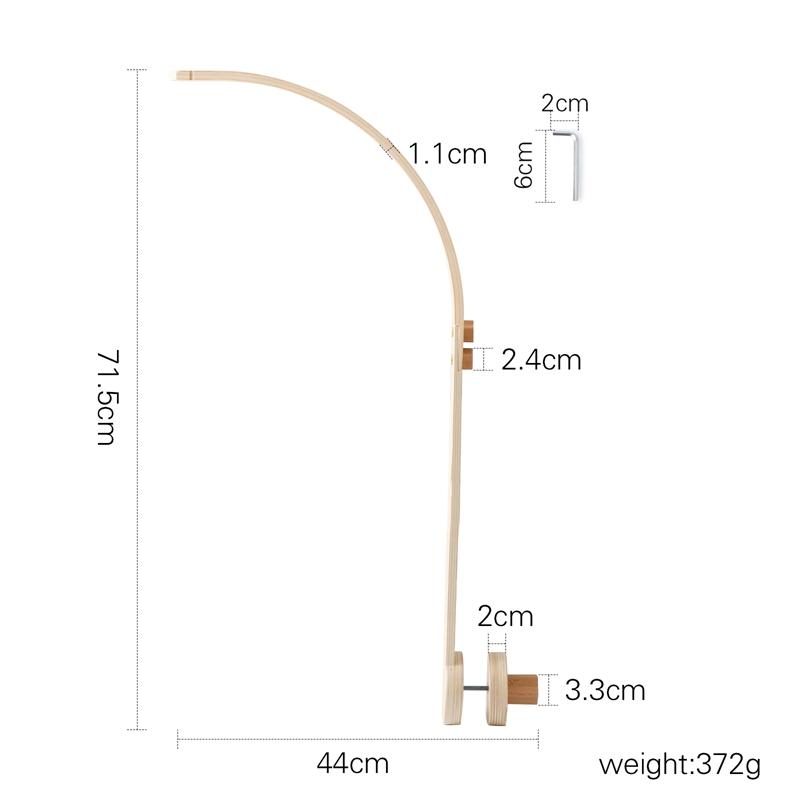 Baby Wooden Bed Bell Bracket Mobile Hanging Rattle Toys Crib Bracket Hanger Baby Crib Mobile Bed Bell Toy Holder Arm Bracket