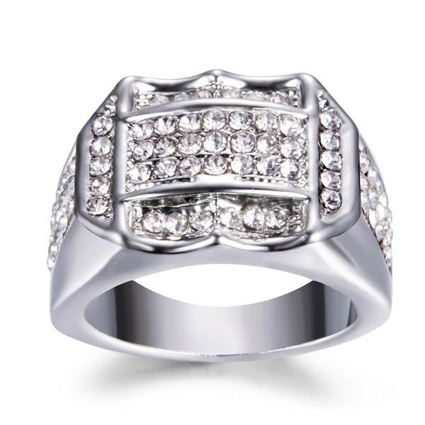 Pánský evropský a americký módní diamantový prsten - Styl velké značky