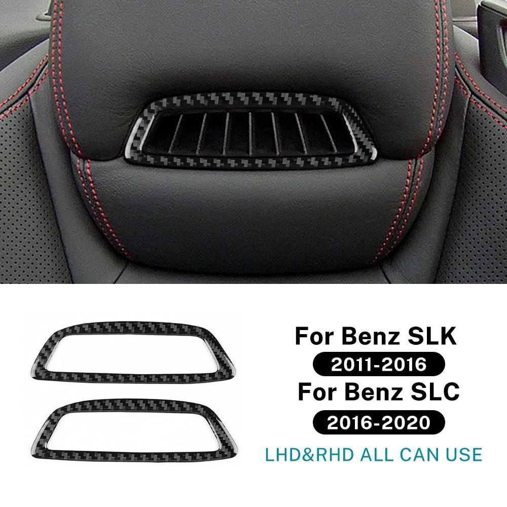 

For Mercedes Benz SLK R172 2011-2015 2016 SLC 2016-2020 Car Seat Headrest Panel Interior Real Soft Carbon Fiber Trim Sticker