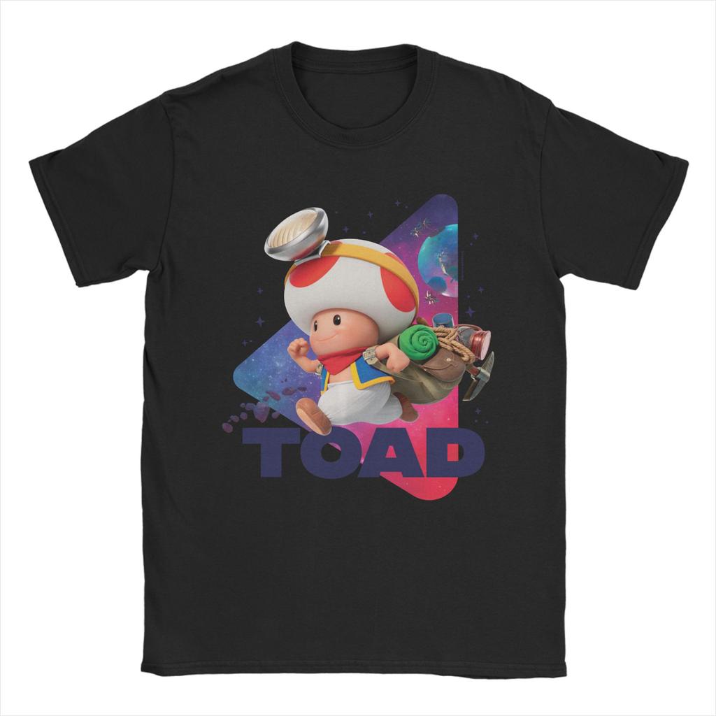 The Super Marios Galaxy Movie Toad Galaxy Run TShirts for Unisex Women 100 Cotton T Shirts Short Sleeve Tees Gift Idea Clothing