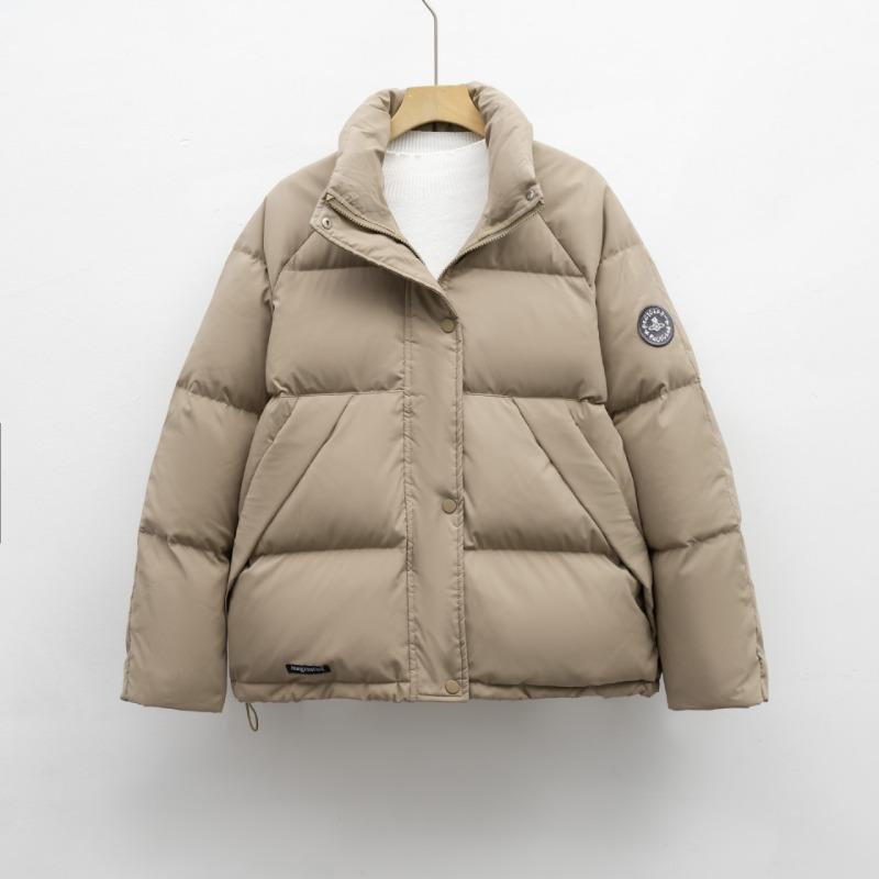 

Новая стойка воротник короткая студенческая повязка на руку белая утиная пуховая повседневная утолщенная куртка для женщин S