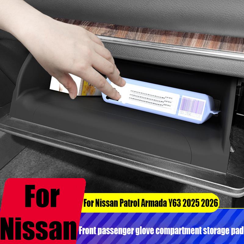TPE co-pilot glove box storage mat car interior storage modification product accessories For Nissan Patrol Armada Y63 2025 2026