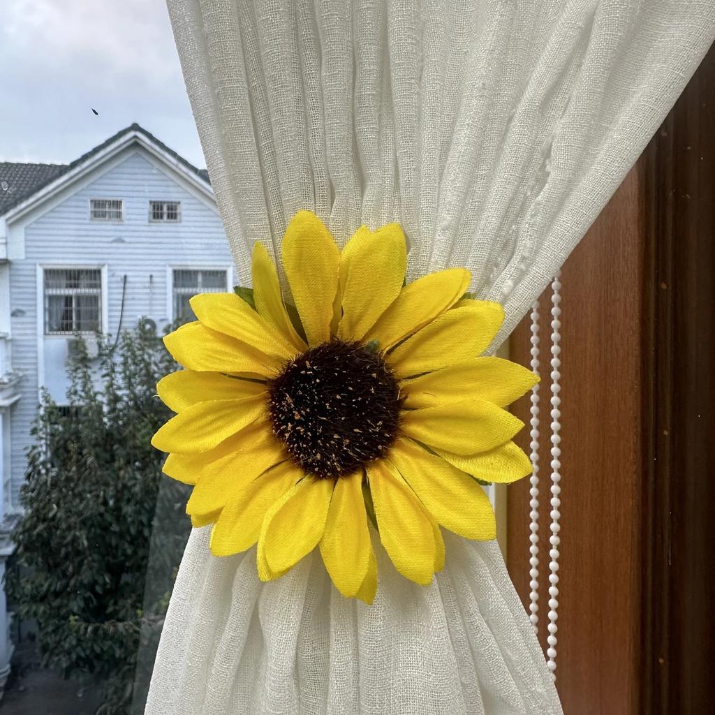 1/2/4 Stück Ins-Stil Simulation Sonnenblume Vorhangschnalle Vorhangclip Vorhangband Vorhang-Zurückhalter Wohnzimmer Heimdekoration