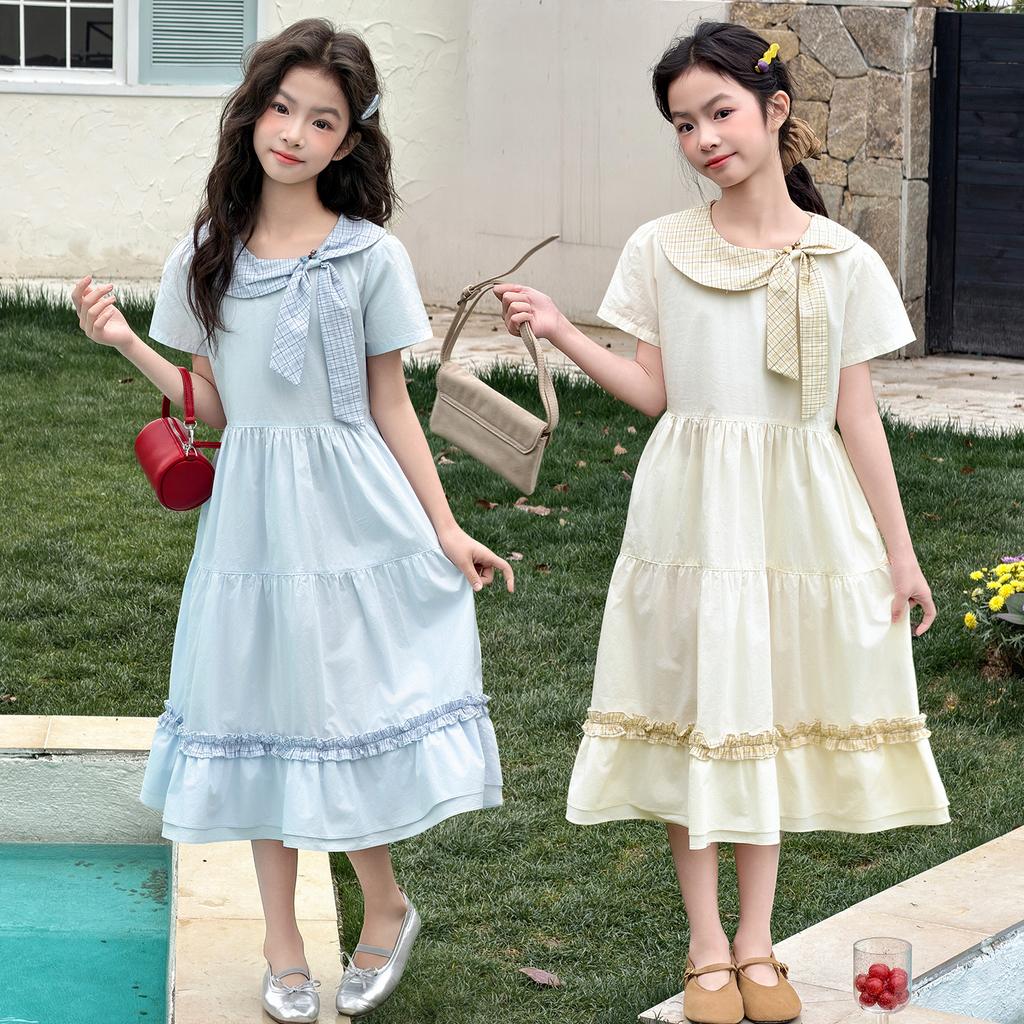 Girls' Summer Dress 2026 New Style Children's Elegant Girls' Summer Girls' Summer Girls' Beautiful Girls' Skirt